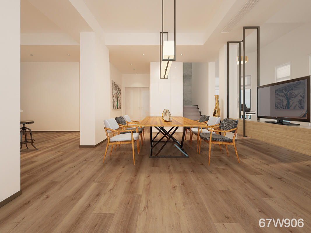 Anti - Scratch Vinyl Wood Flooring , Click System Wood Look Vinyl Flooring